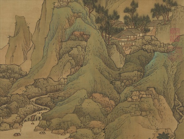 明劉度畫春山臺榭　軸