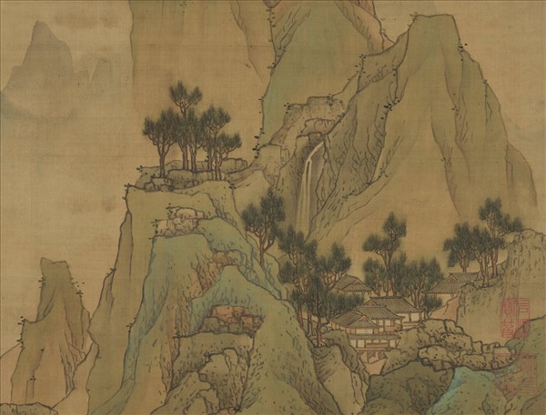 明劉度畫春山臺榭　軸