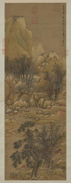 明藍瑛溪山雪霽　軸