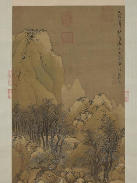 明藍瑛溪山雪霽　軸