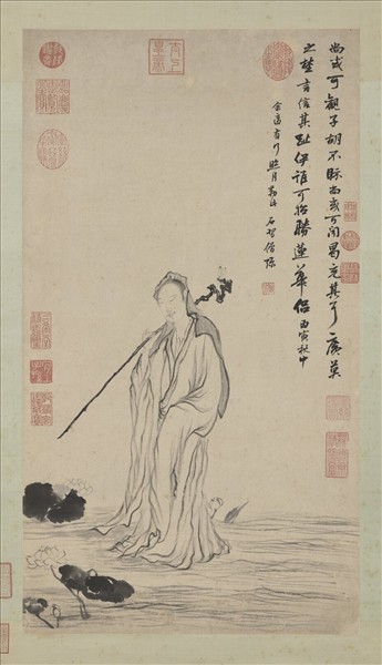 明邵彌畫蓮華大士像　軸