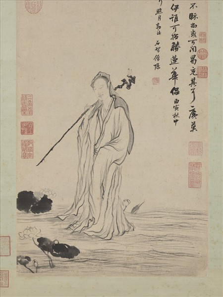 明邵彌畫蓮華大士像　軸