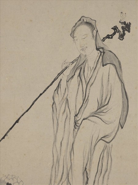 明邵彌畫蓮華大士像　軸