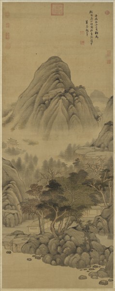清顧大申秋日山居圖　軸