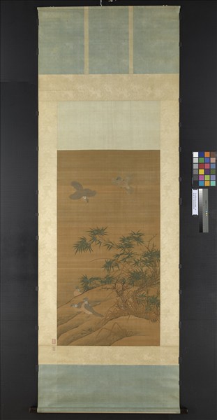 五代後蜀黃筌竹林鵓鴿圖　軸