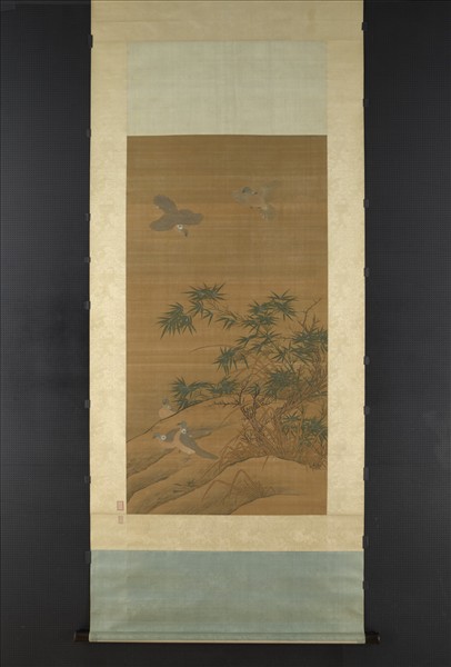 五代後蜀黃筌竹林鵓鴿圖　軸