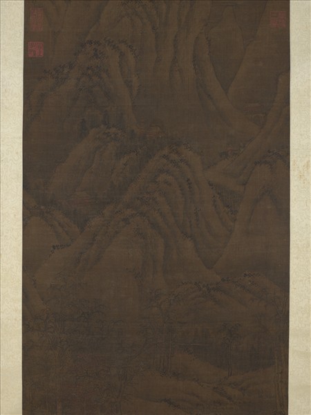 宋李成秋山蕭寺圖　軸
