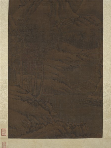 宋李成秋山蕭寺圖　軸
