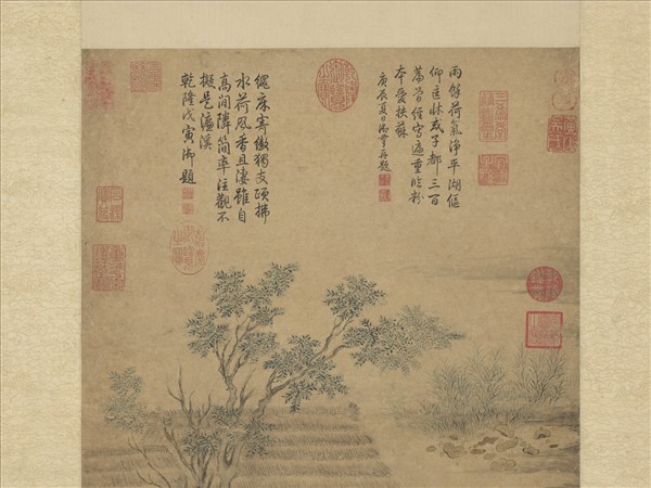 宋馬和之荷亭納爽　軸