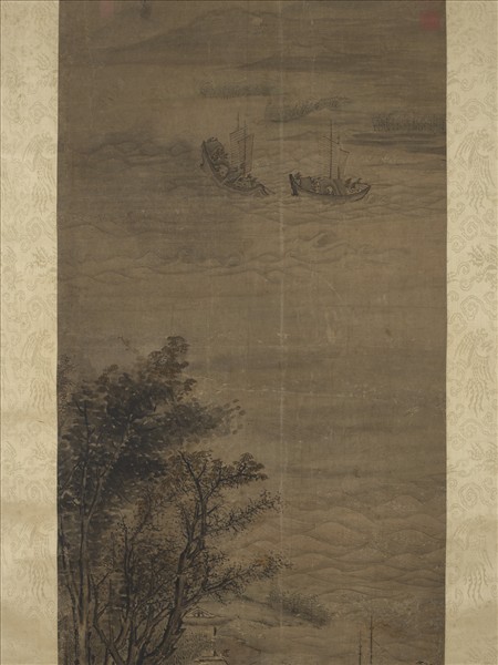 宋李唐秋江待渡　軸