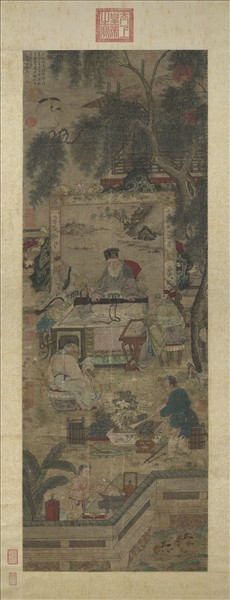 宋劉松年琴書樂志圖　軸