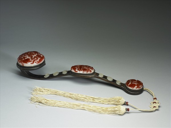 紅木鑲套料福壽如意