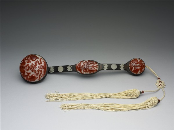 紅木鑲套料福壽如意