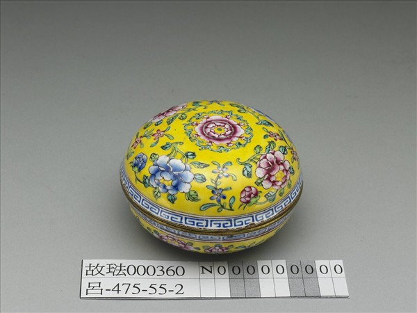 銅胎畫琺瑯折枝花圓盒