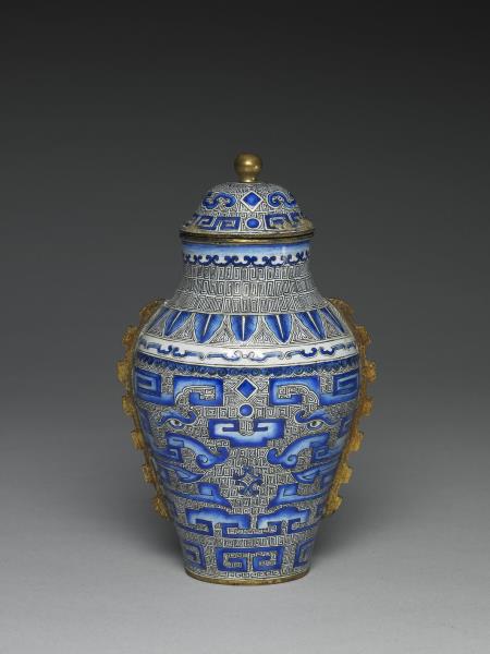 銅胎畫琺瑯出戟蓋罐