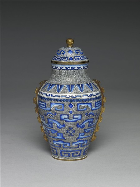 銅胎畫琺瑯出戟蓋罐