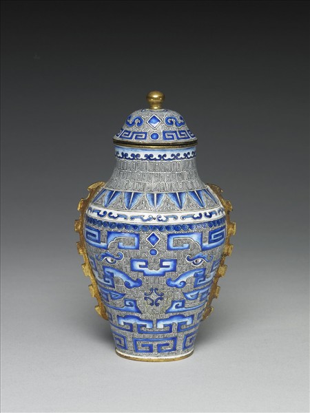 銅胎畫琺瑯出戟蓋罐