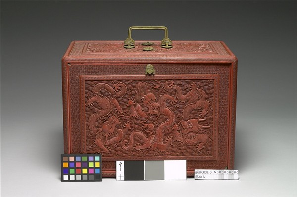 剔紅雲龍紋帶屜長方提匣