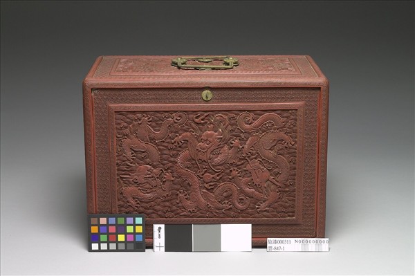 剔紅雲龍紋帶屜長方提匣