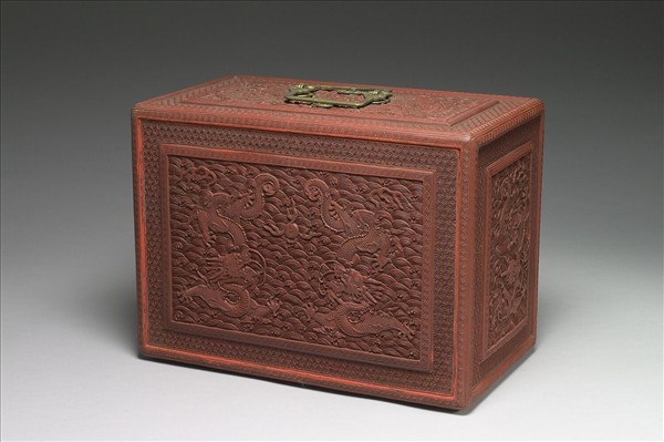 剔紅雲龍紋帶屜長方提匣