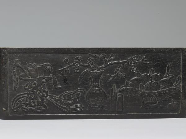 嵌玉石博古圖八方盒