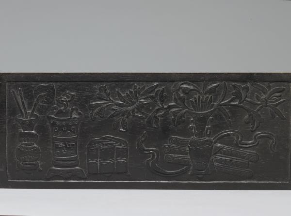 嵌玉石博古圖八方盒