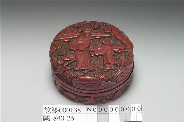 剔紅琴鶴人物盒