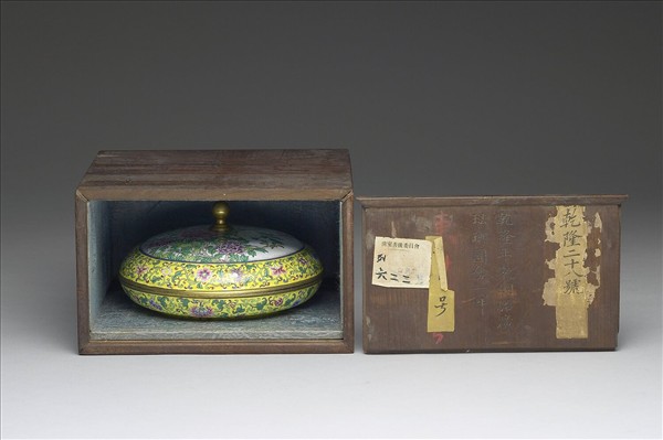 銅胎畫琺瑯花卉紋蓋盒