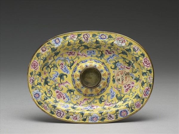 銅胎畫琺瑯盤