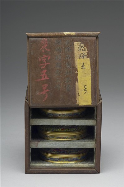 銅胎畫琺瑯橢圓盒