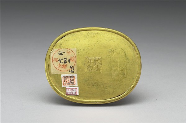 銅胎畫琺瑯橢圓盒
