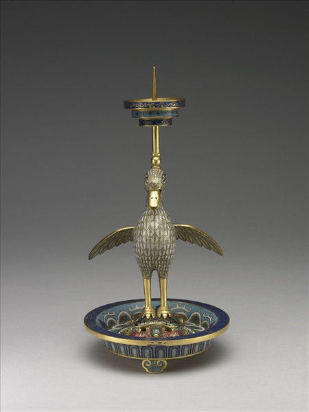 掐絲琺瑯海晏河清燭台