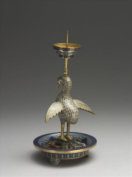 掐絲琺瑯海晏河清燭台