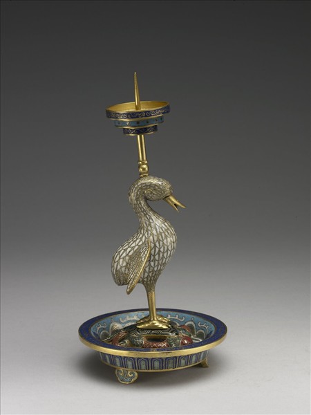 掐絲琺瑯海晏河清燭台