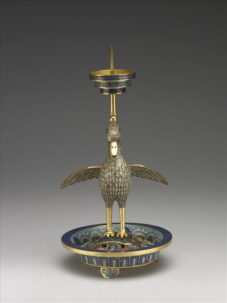 掐絲琺瑯海晏河清燭台