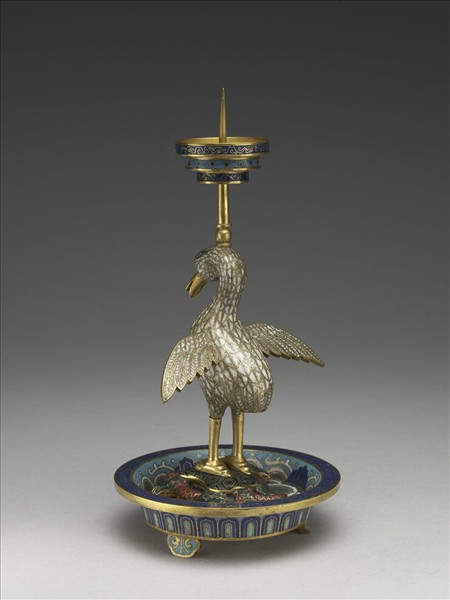 掐絲琺瑯海晏河清燭台