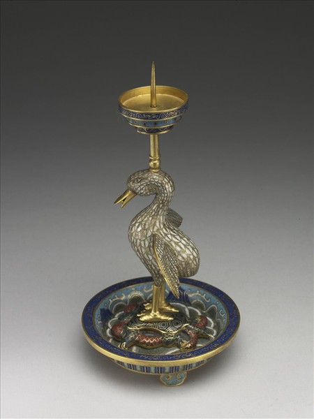 掐絲琺瑯海晏河清燭台