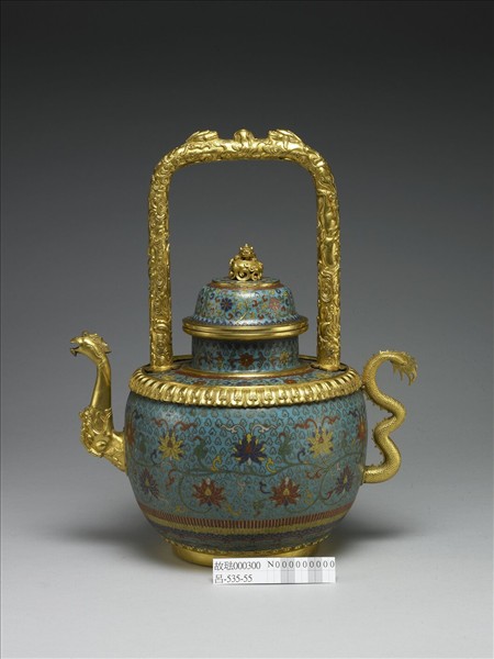 掐絲琺瑯龍鳳提梁壺