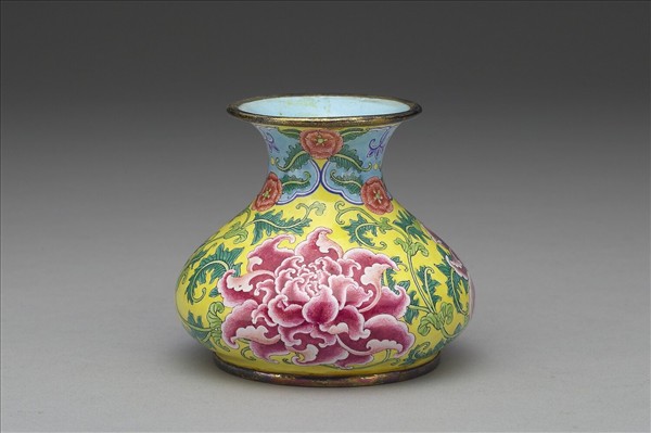 銅胎畫琺瑯石榴式瓶