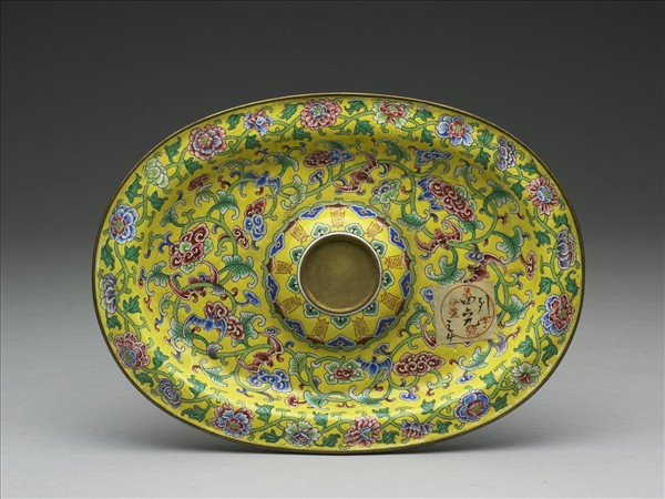 銅胎畫琺瑯盤
