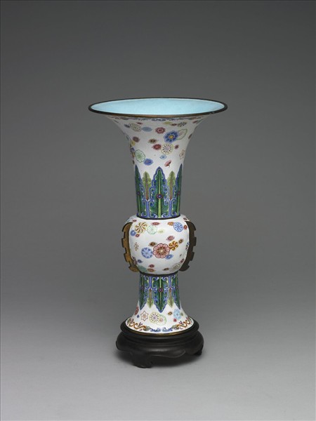 銅胎畫琺瑯花觚- 故宮