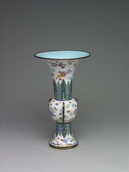 銅胎畫琺瑯花觚- 故宮