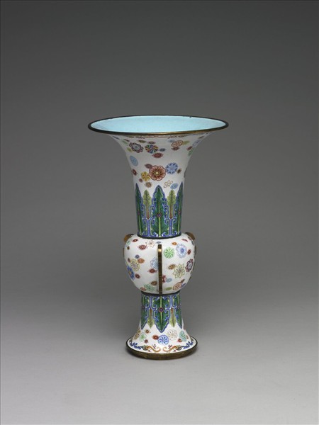 銅胎畫琺瑯花觚