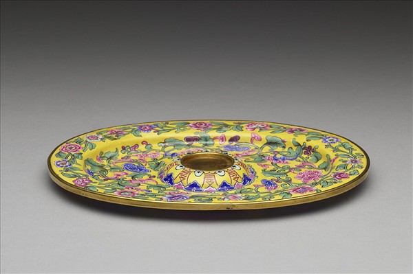 銅胎畫琺瑯盤
