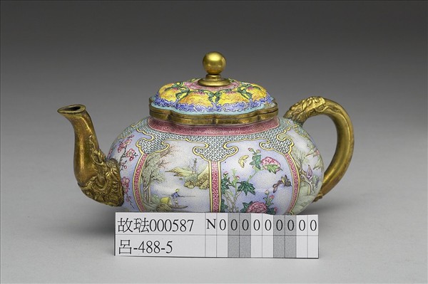 銅胎畫琺瑯瓜楞式壺