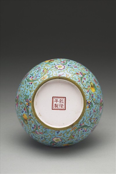 銅胎畫琺瑯雙耳蓋罐