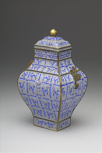 銅胎畫琺瑯壺式蓋罐