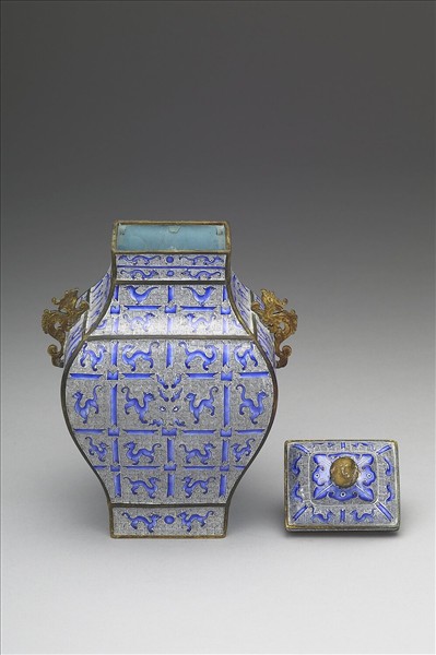 銅胎畫琺瑯壺式蓋罐