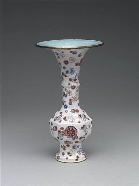 銅胎畫琺瑯觚式瓶