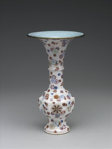 銅胎畫琺瑯觚式瓶